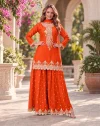 Rangoon By Aurraa Chinon Embroidery Designer Sharara Suits 